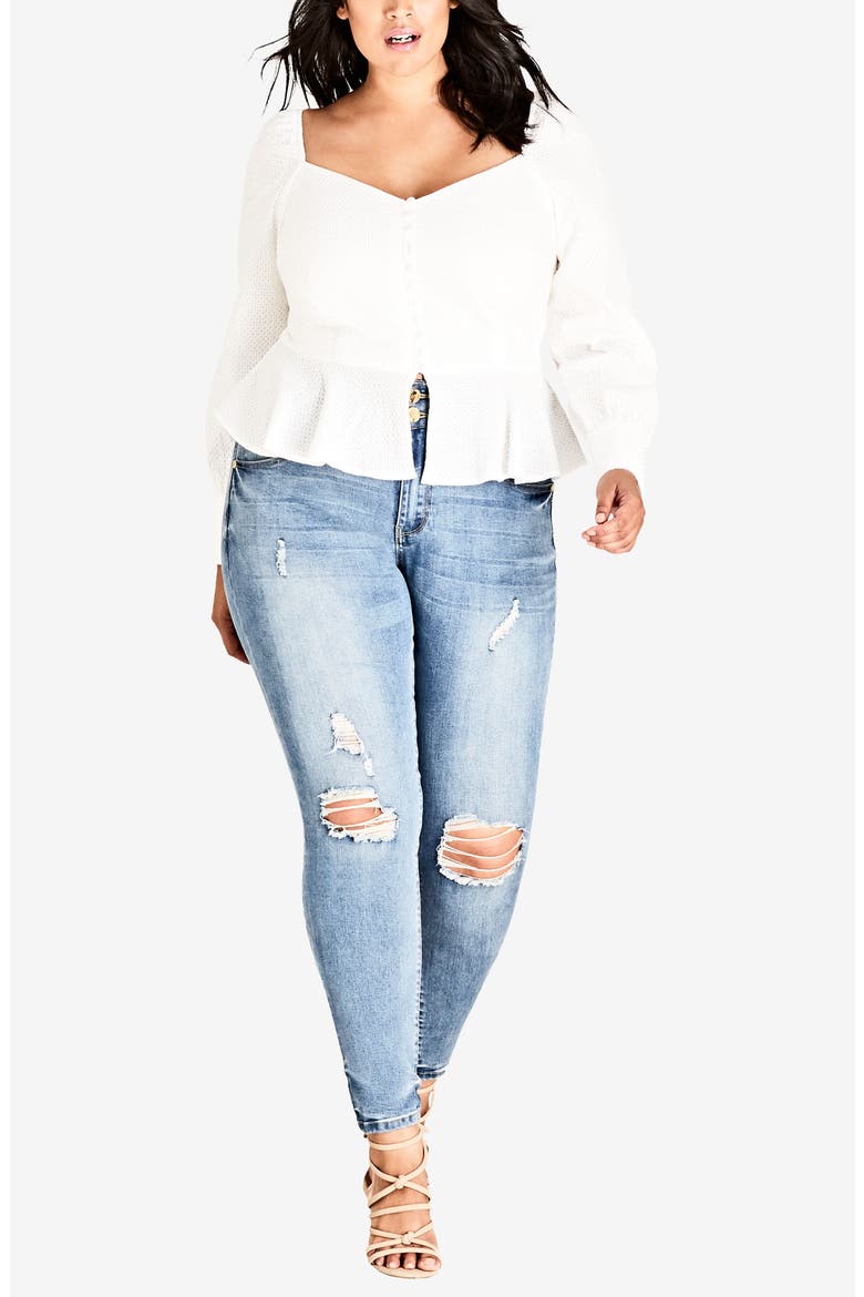 Classic Button Top, Alternate, color, IVORY