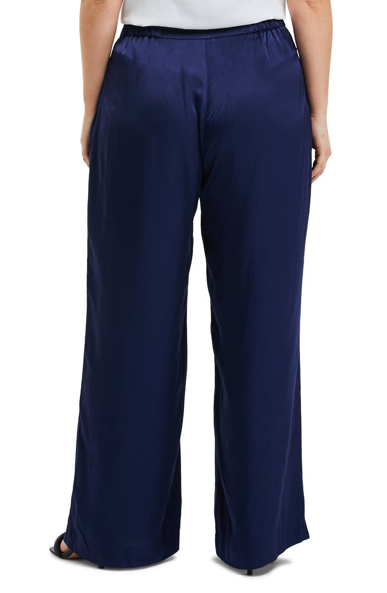 Estelle Samantha Wide Leg Satin Pants, Alternate, color, Ink