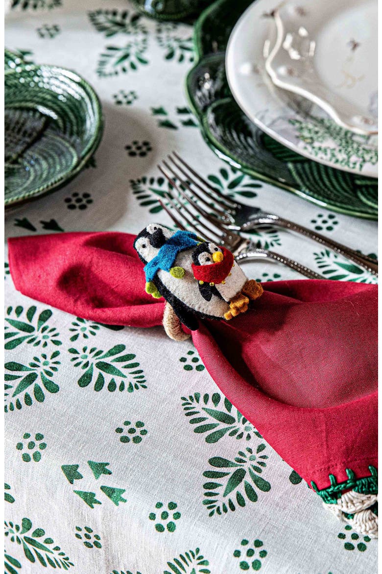 Isadora Set of 4 Napkins, Alternate, color, RED