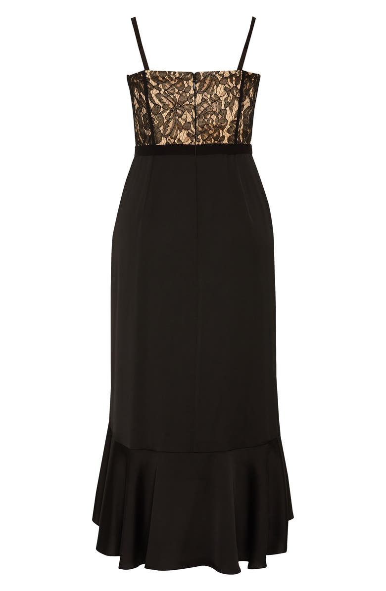 City Chic Lace Convertible High-Low Gown, Alternate, color, Black