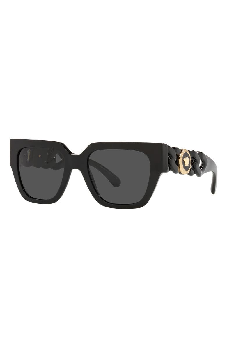 Versace 53mm Square Sunglasses, Alternate, color, Black / Dark Grey