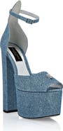 PHILIPP PLEIN Glitter Platform Sandals Hi-Heels Women