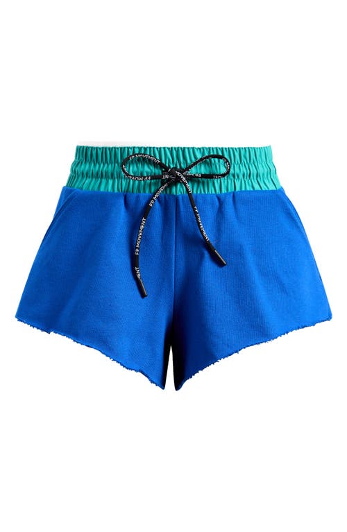 Shop Free People Fp Movement Dream Big Cotton Blend Shorts In Athlete Blue Combo