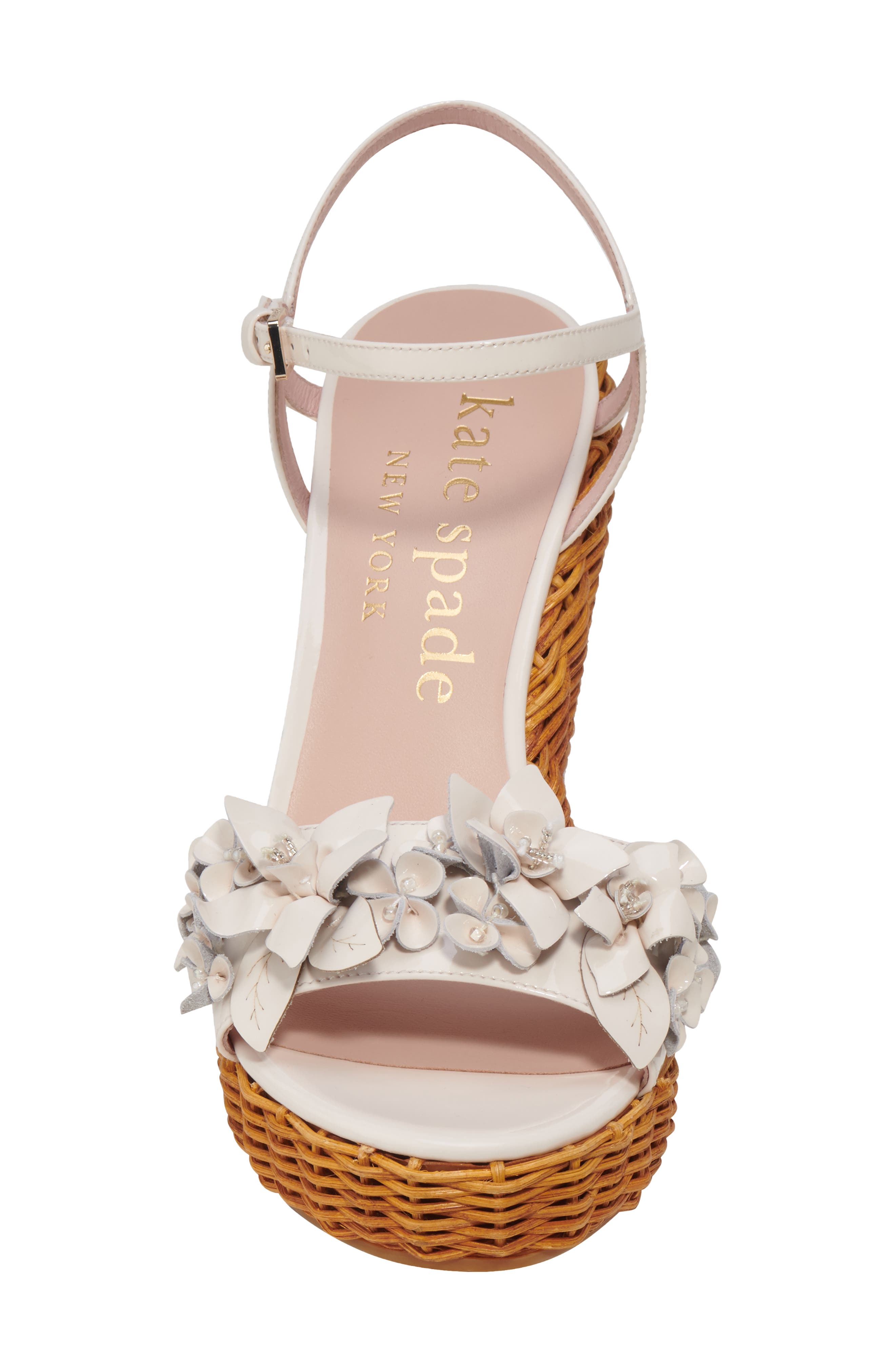Kate Spade New York fiori wicker wedge sandal, Alternate, color, Parchment