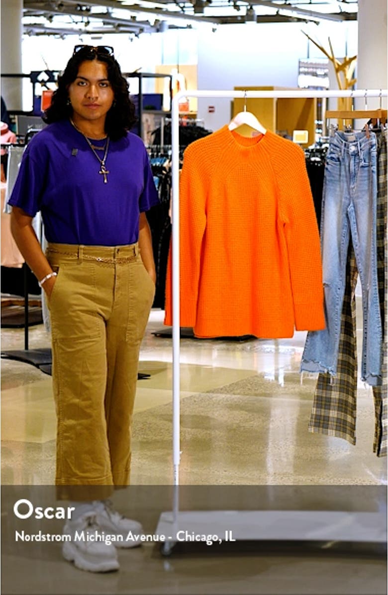 Mock Neck Waffle Knit Cotton Blend Sweater, sales video thumbnail