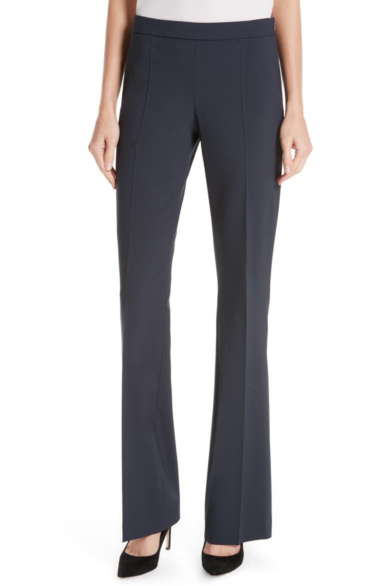Tulea Side Zip Tropical Stretch Wool Trousers, Main, color, NAVY