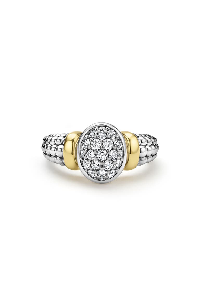 Signature Caviar Two-Tone Oval Caviar Diamond Ring, Alternate, color, TWO TONE