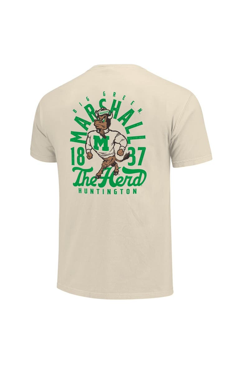Men's Cream Marshall Thundering Herd Comfort Colors Mascot Overlay T-Shirt, Alternate, color, Cream