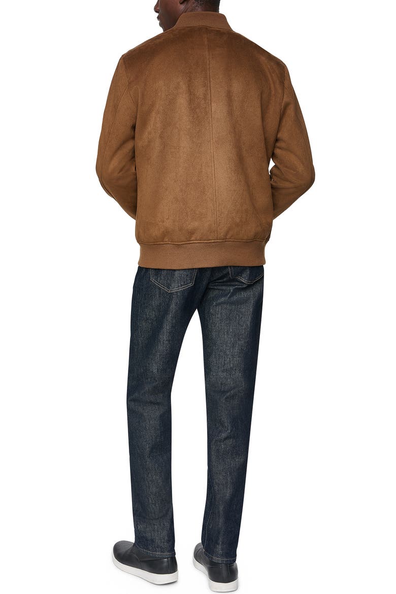 Faux Suede Bomber Jacket, Alternate, color, COGNAC
