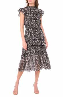 Halogen® Flutter Sleeve Midi Dress