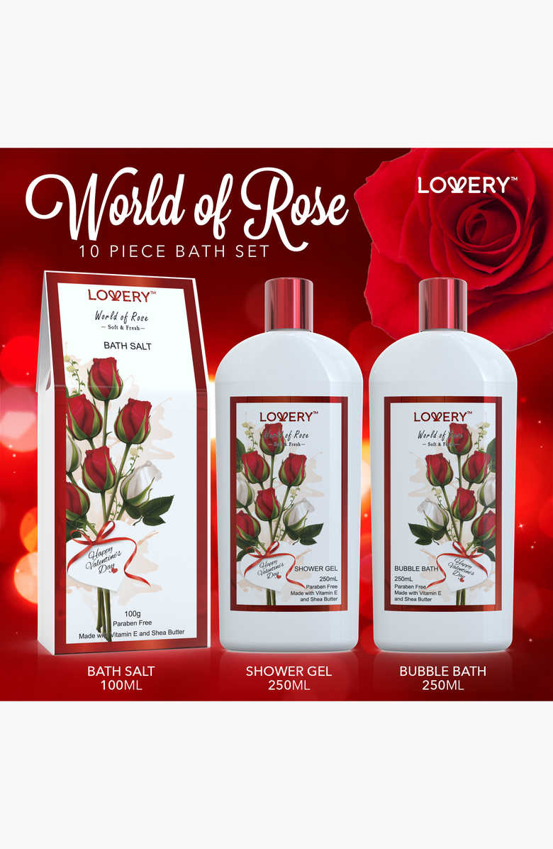 Lovery Valentine's and holiday Spa Gift Basket, Alternate, color, Red Rose Scented