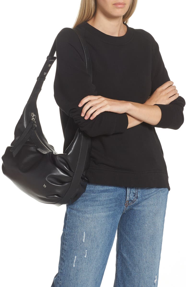 rag & bone Commuter Leather Hobo Bag, Alternate, color,