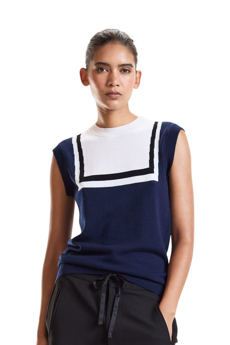 Eastport Sleeveless Knit Pullover, Main, color, Navy