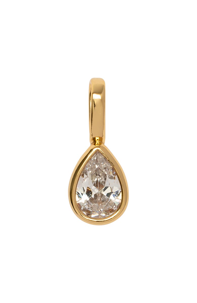 MADE BY MARY Pear Cubic Zirconia Charm Pendant, Main, color, Gold