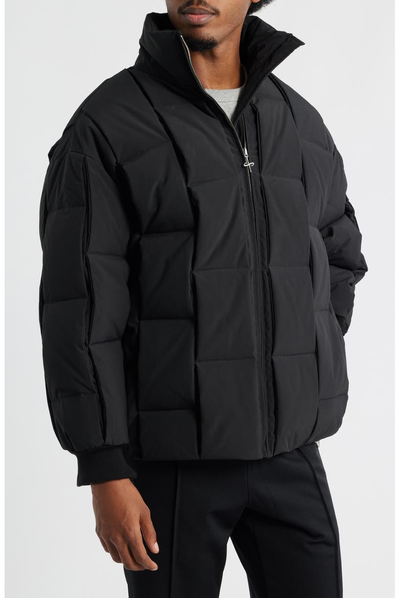 Milazzo Basketweave Quilted Puffer Jacket, Alternate, color, BLACK