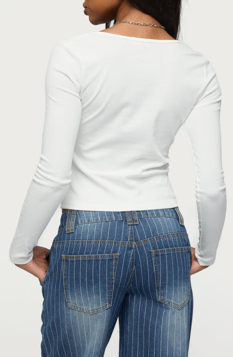 EDIKTED Ximena Long Sleeve Top, Alternate, color, White