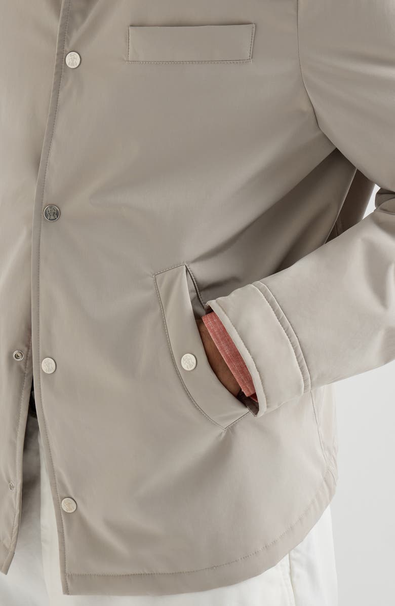 Brunello Cucinelli Bonded nylon outerwear jacket, Alternate, color, Dove Grey