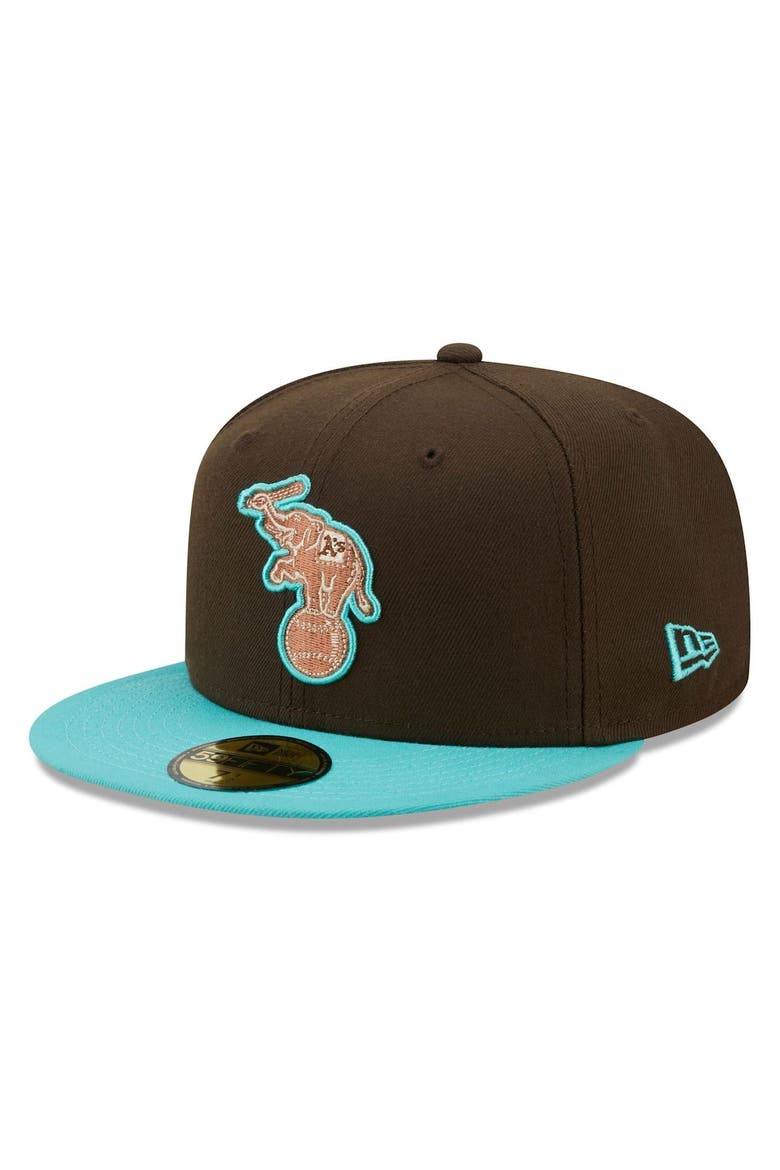 Men's New Era Brown/Mint Oakland Athletics  Walnut Mint 59FIFTY Fitted Hat, Alternate, color, Brown