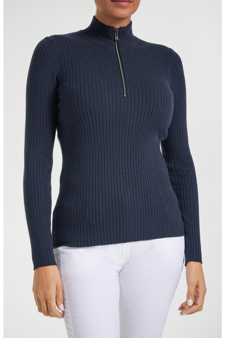 Stacey Ribbed Sweater, Alternate, color, Blue