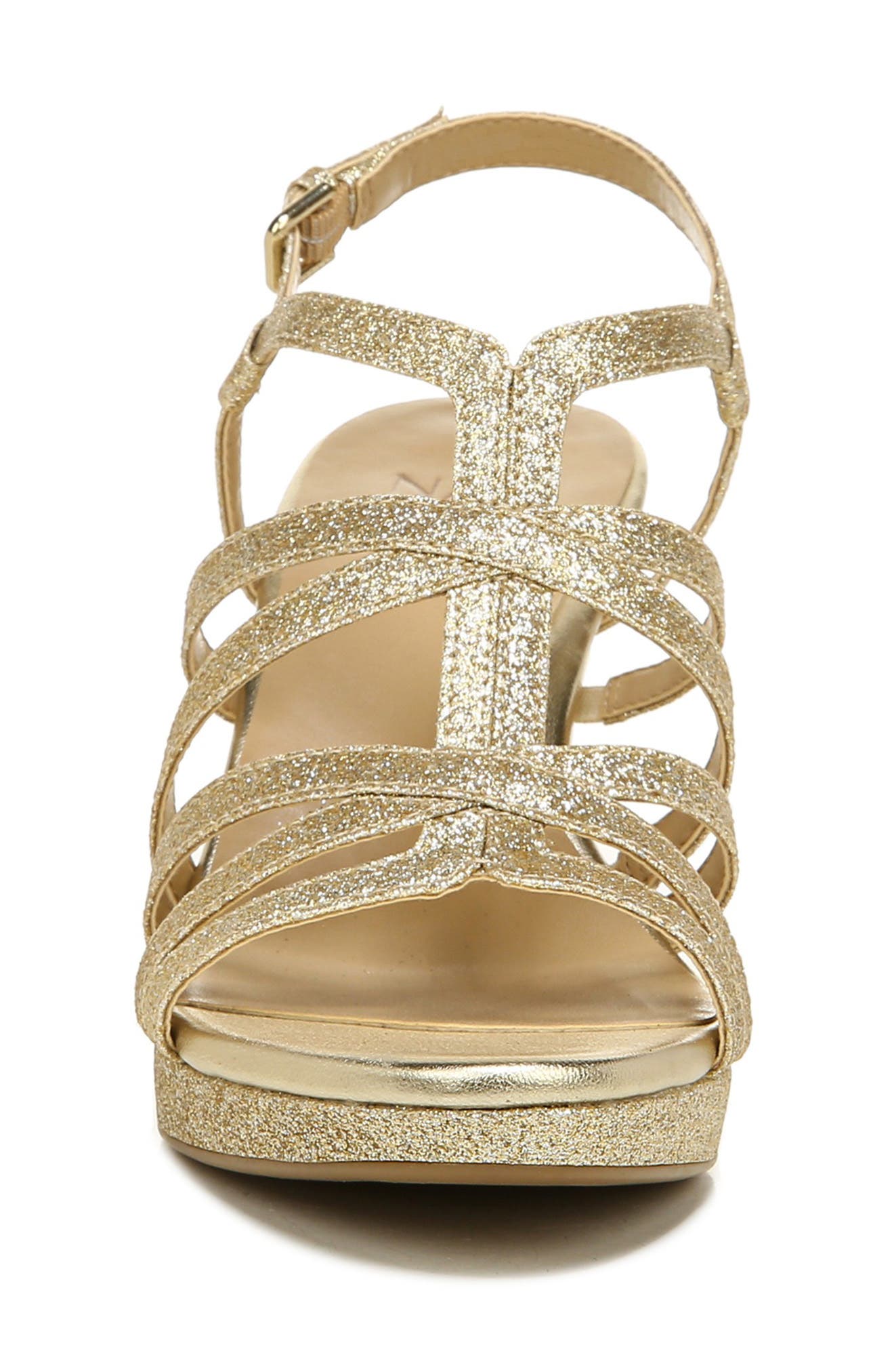 Naturalizer Baylor Strappy Slingback Sandal - Wide Width Available, Alternate, color, Gold Glitter