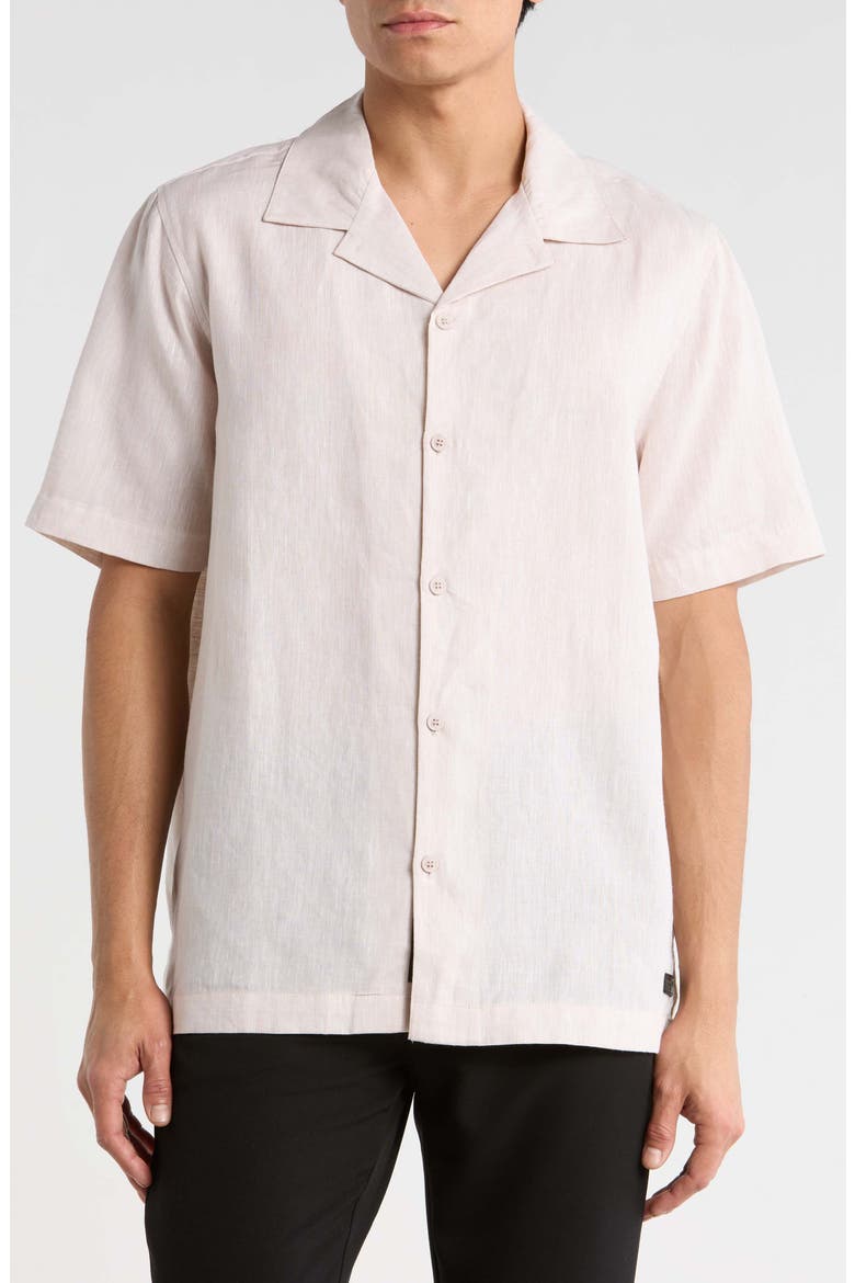 Linen Blend Camp Shirt, Main, color, NATURAL