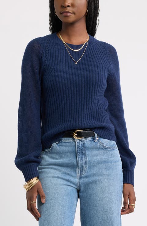 Wool & Cashmere Blend Crewneck Sweater