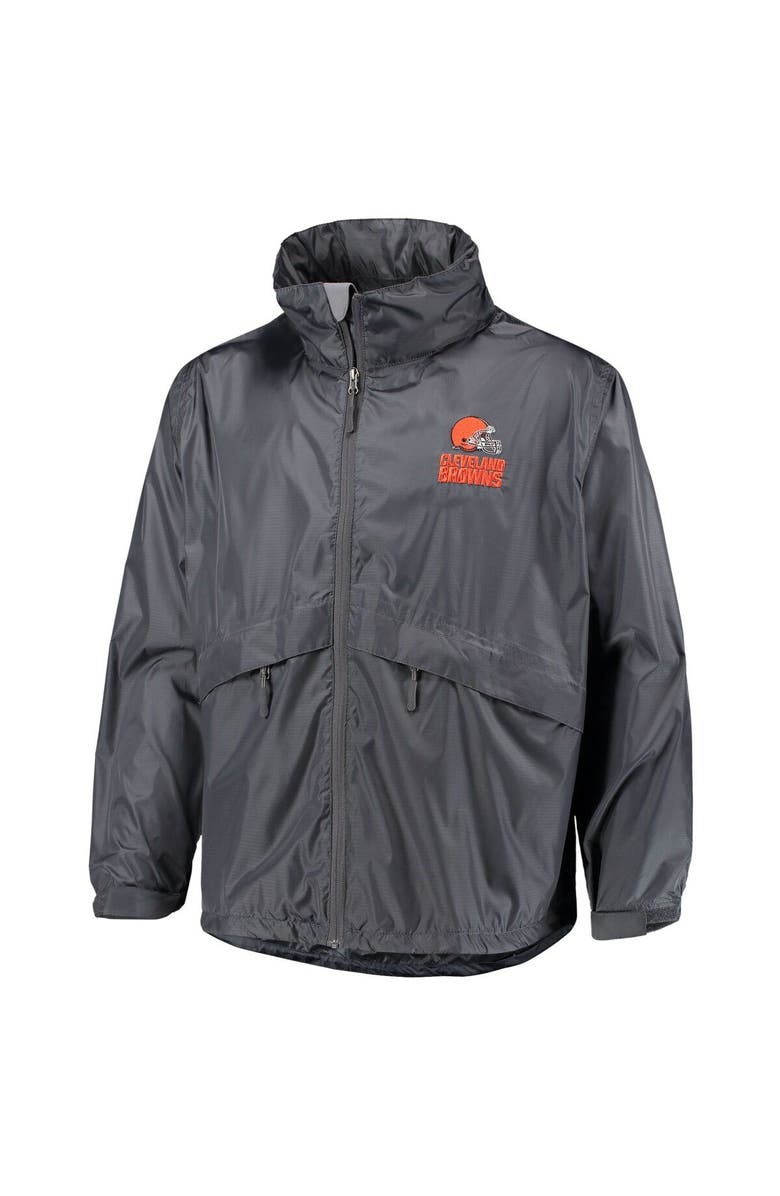 DUNBROOKE Men's Dunbrooke Graphite Cleveland Browns Circle Sportsman Waterproof Packable Lightweight Full-Zip Jacket, Alternate, color, 
