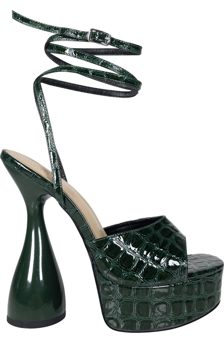 AZALEA WANG Keeping Croc Embossed Platform Sandal, Alternate, color,