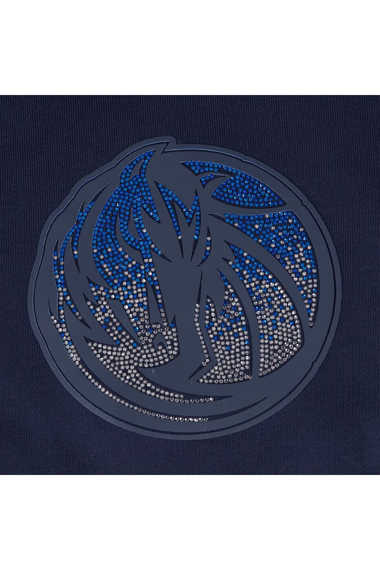 Women's Pro Standard Navy Dallas Mavericks Jewels Cropped Pullover Hoodie, Alternate, color, Navy