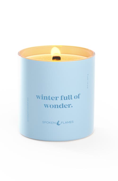 Spoken Flames Winter Full Of Wonder Candle In Light Blue