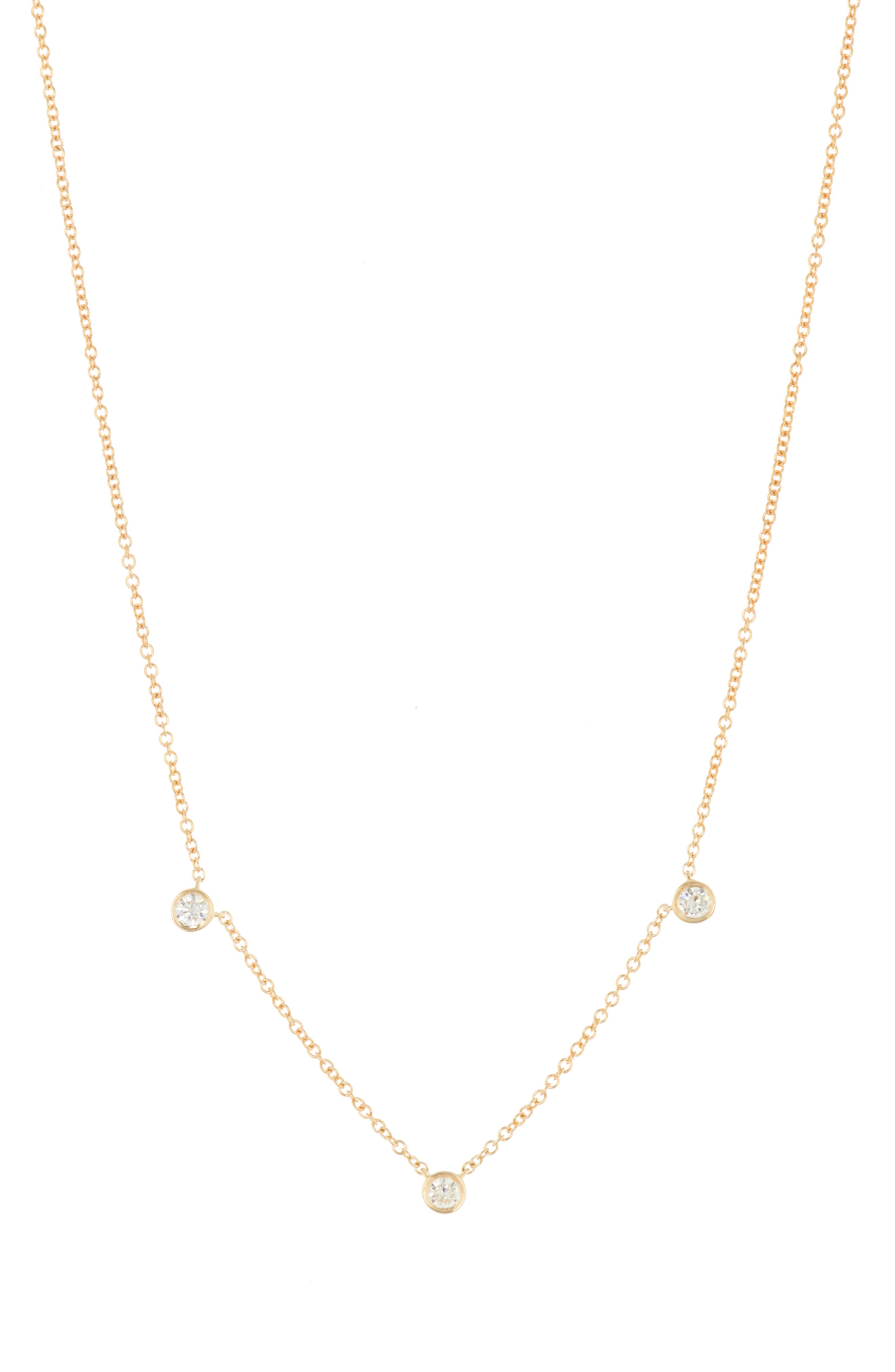 Bony Levy 14K Gold Diamond Station Necklace - 0.15ct.