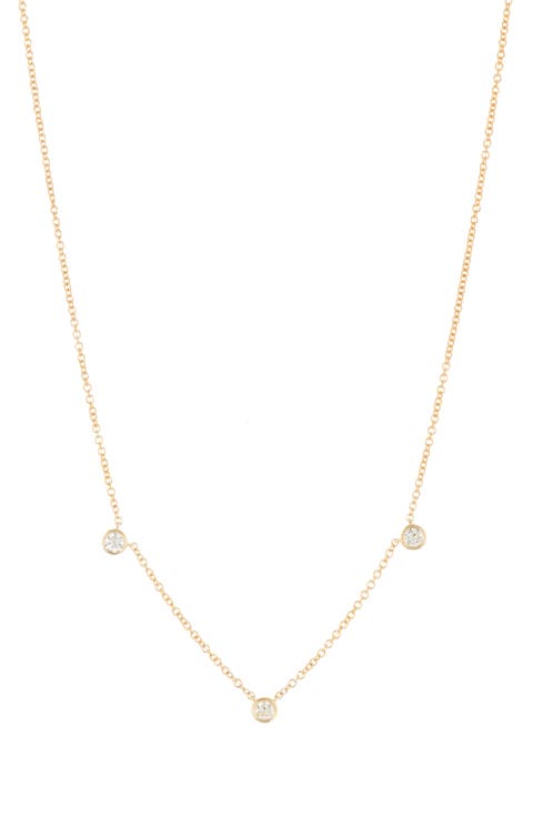 14K Gold Diamond Station Necklace - 0.15ct. (Nordstrom Exclusive)