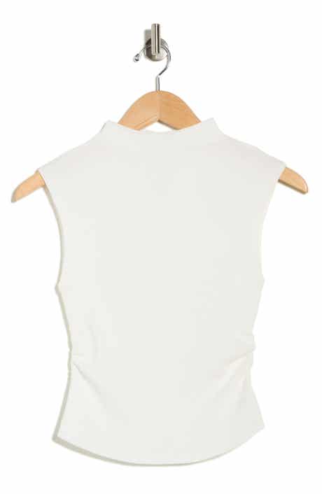 Blu Pepper Mock Neck Ruched Tank