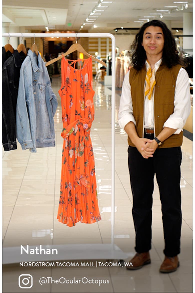 Floral Print Pleated Midi Dress video