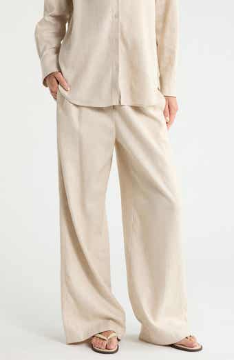 Free Flow Linen Blend Drawstring Pants