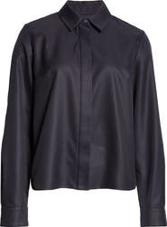 PARTOW Lara Cotton Jacquard Crop Button-Up Shirt