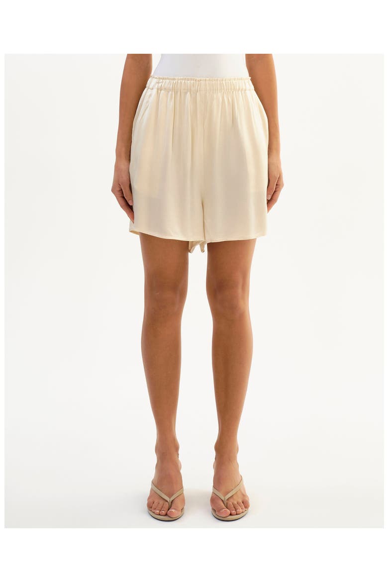 LIZZIE | Pull-On Satin Shorts, Main, color, Cream