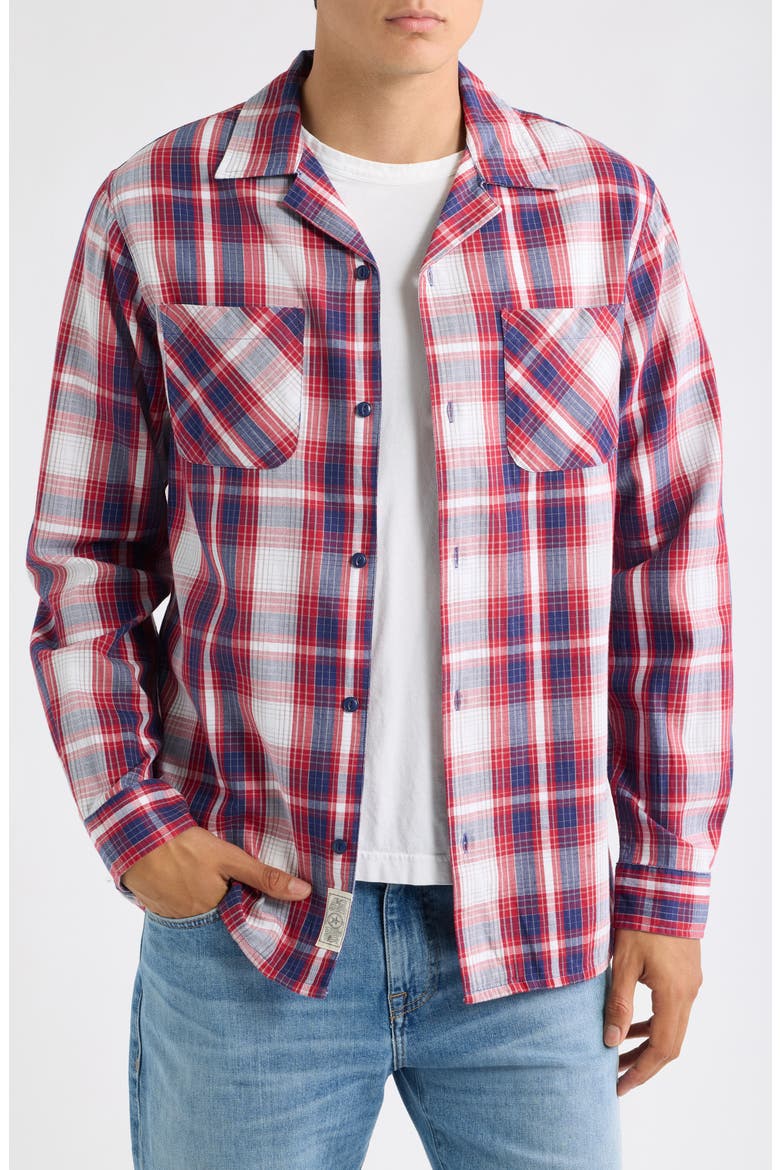 Colts Plaid Camp Shirt, Main, color, RED