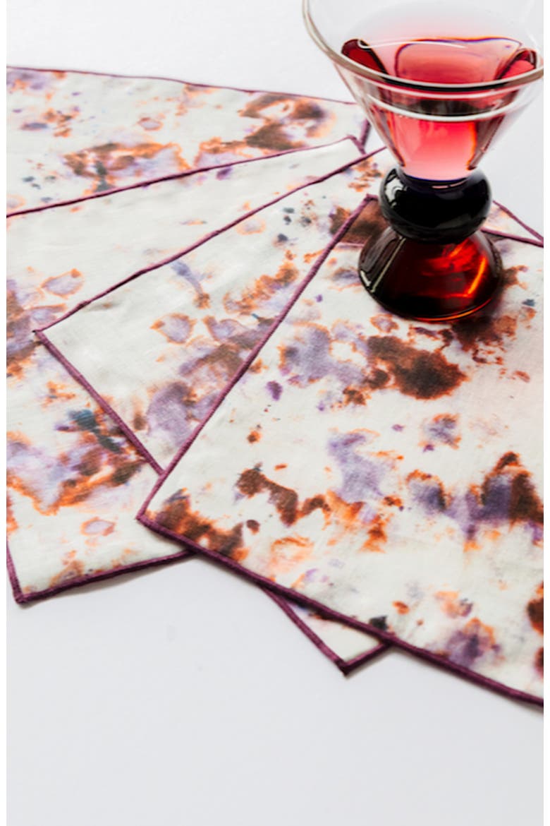 Rose Marble Cocktail Napkin Set, Alternate, color, Rose Marble