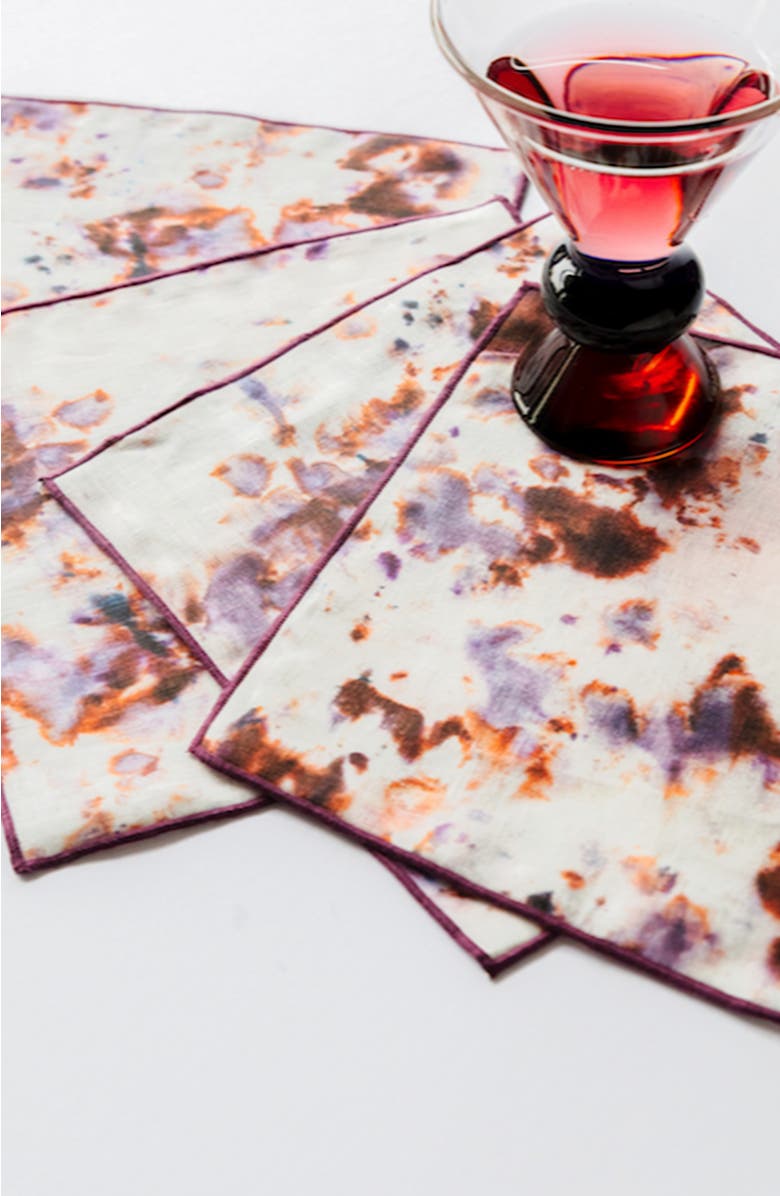 Goldie Home Rose Marble Cocktail Napkin Set, Alternate, color, Rose Marble