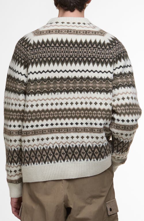 Barbour Hase Fair Isle Wool Blend Sweater In White