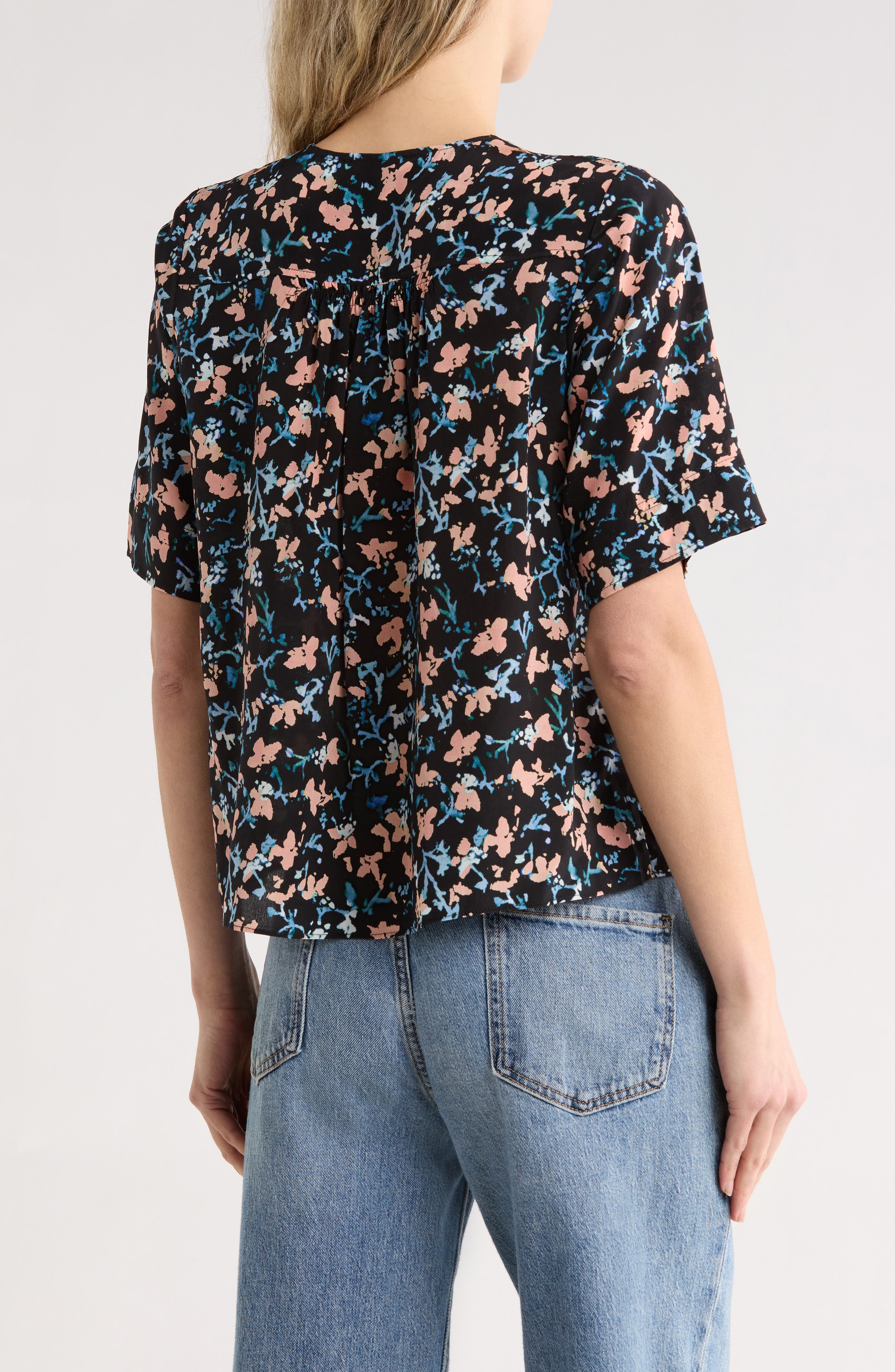 Calla Short Sleeve Silk Top - image 2