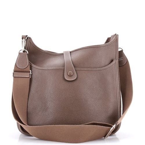 Pre-owned Hermes Hermes Evelyne Bag Gen Iii Clemence Gm In Brown