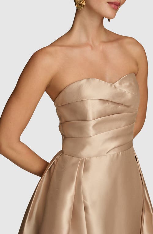 Donna Karan New York Strapless Gown In Gold