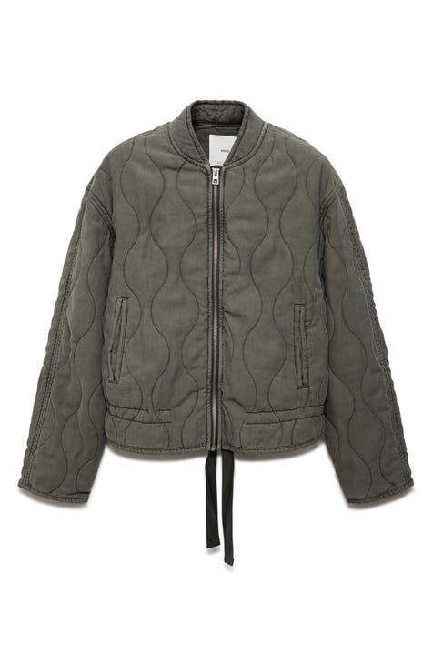 Mango quilted leather jacket best sale