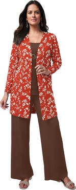 Jessica London Everyday Stretch Knit Open Front Cardigan