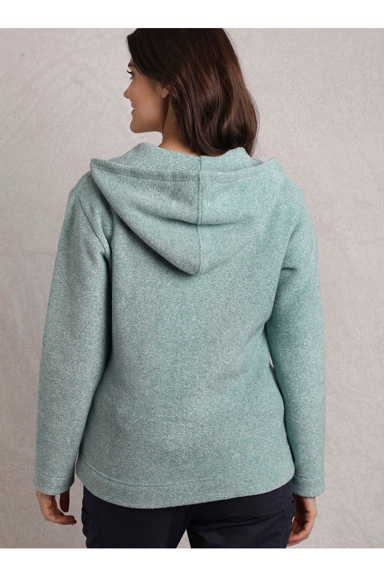 Alisa 1/4 Zip Snow Marl Fleece Hoodie, Alternate, color, Mineral Blue