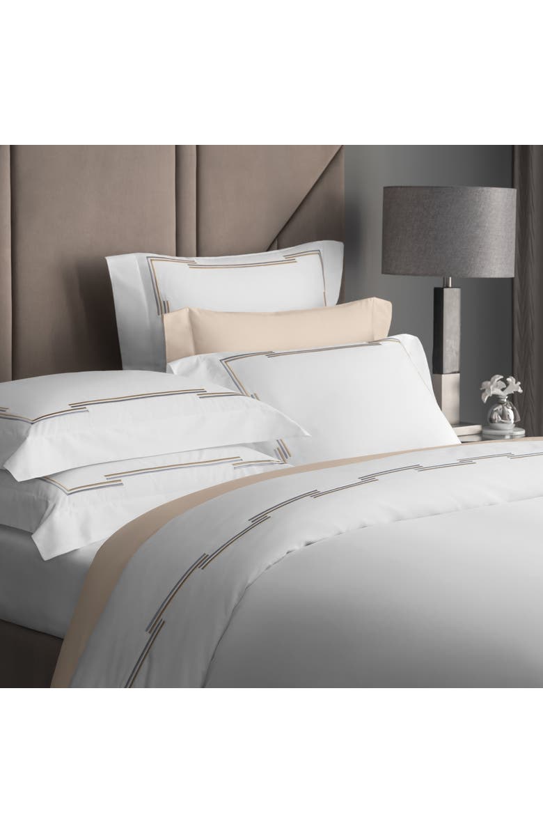 Togas Metalisi Embroidery pillowcase, Main, color, White