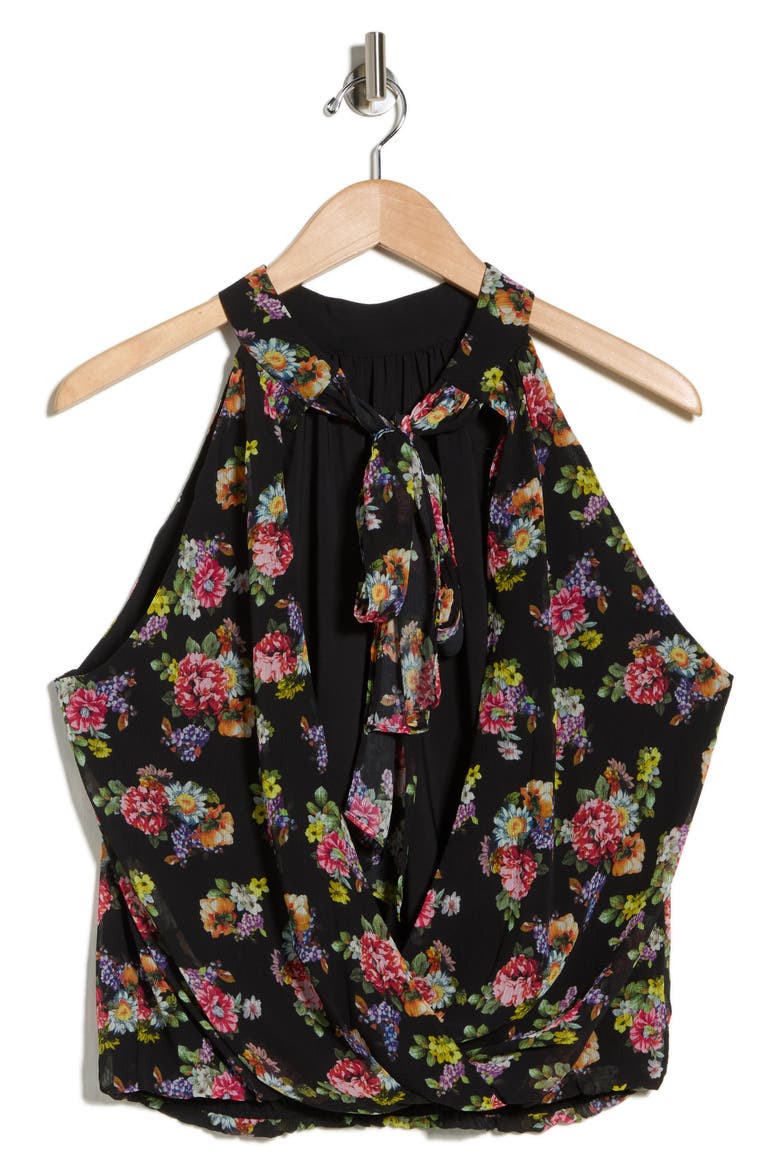 Maris Floral Halter Top, Alternate, color, MAGNOLIA FLORAL BLACK