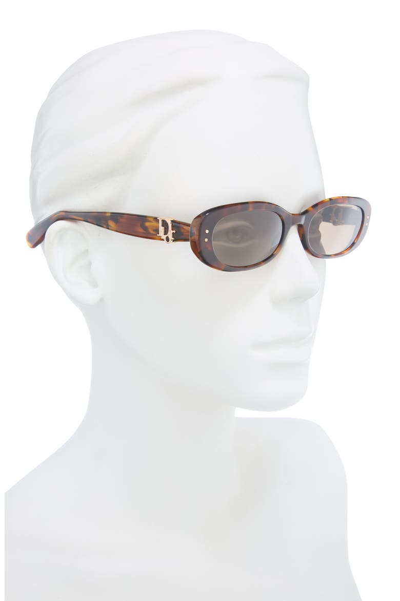 DiorOblique B1I 52mm Oval Sunglasses, Alternate, color, HAVANA/ BROWN